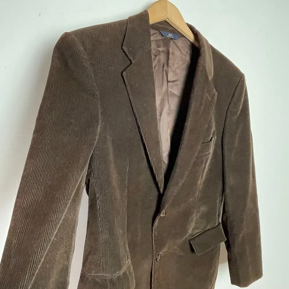 Vintage Brooks Brothers 346 Brown Corduroy Blazer‎ 41R Academia Classic Preppy